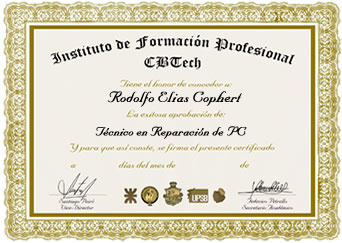 Certificado - Tecnico en Reparacion de PC